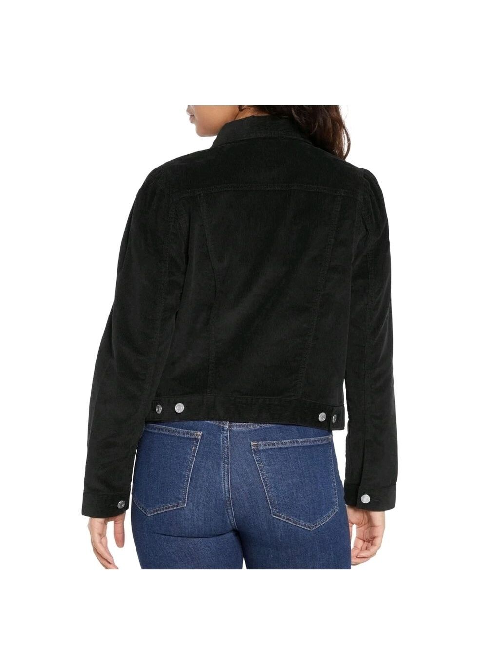 NWT GAP Women's Black Puff Sleeve Corduroy Jacket Size XXL - Picture 4 of 9